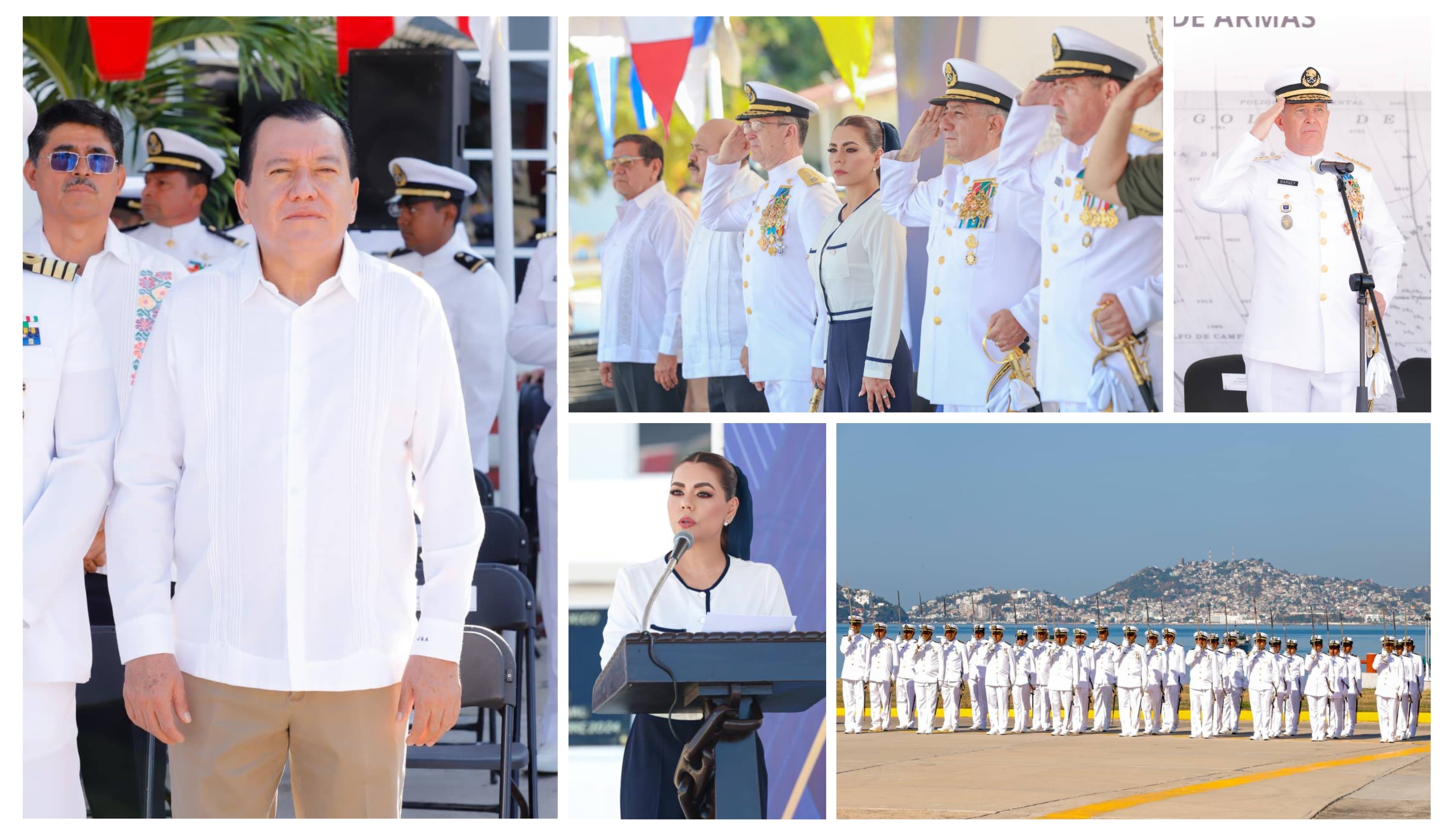 EL RECTOR DE LA UAGRO ASISTE A LA CEREMONIA POR CAMBIO DE MANDO DE LA OCTAVA REGIÓN NAVAL, PRIORIZANDO SEGURIDAD Y COORDINACIÓN INSTITUCIONAL JUNTO A LA GOBERNADORA DE GUERRERO